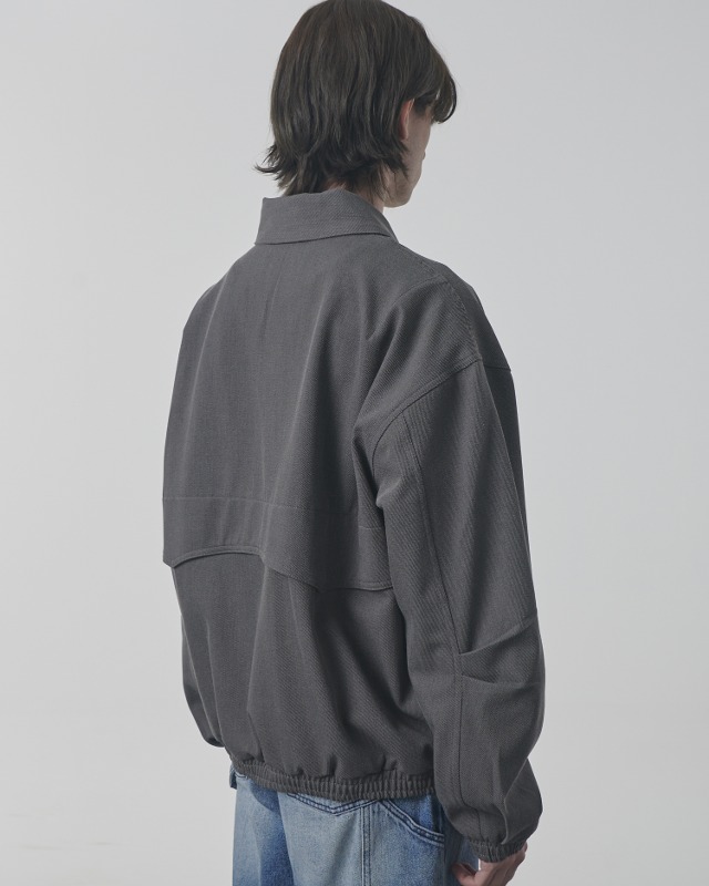 2WAY DOUBLE LAYER CROPPED BLOUSON JACKET_GRAY
