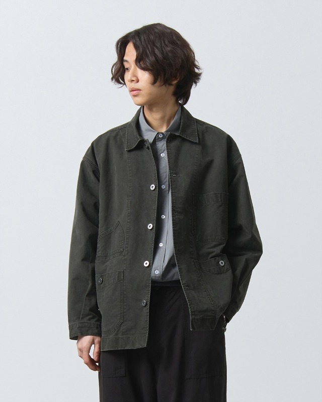 HEAVY COTTON FRENCH WORK JACKET_CHACOAL GRAY